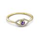 3 - Evil Eye Bold Round Iolite and Diamond Promise Ring 