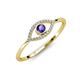 4 - Evil Eye Bold Round Iolite and Diamond Promise Ring 