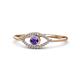 1 - Evil Eye Bold Round Iolite and Diamond Promise Ring 