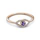 3 - Evil Eye Bold Round Iolite and Diamond Promise Ring 