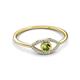3 - Evil Eye Bold Round Peridot and Diamond Promise Ring 
