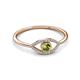 3 - Evil Eye Bold Round Peridot and Diamond Promise Ring 