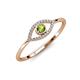 4 - Evil Eye Bold Round Peridot and Diamond Promise Ring 