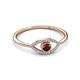 3 - Evil Eye Bold Round Red Garnet and Diamond Promise Ring 