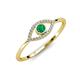 4 - Evil Eye Bold Round Emerald and Diamond Promise Ring 