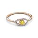 3 - Evil Eye Bold Round Yellow Sapphire and Diamond Promise Ring 