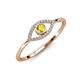 4 - Evil Eye Bold Round Yellow Sapphire and Diamond Promise Ring 