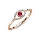 4 - Evil Eye Bold Round Ruby and Diamond Promise Ring 