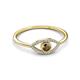 3 - Evil Eye Bold Round Smoky Quartz and Diamond Promise Ring 