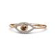 1 - Evil Eye Bold Round Smoky Quartz and Diamond Promise Ring 