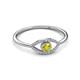 3 - Evil Eye Bold Round Yellow and White Diamond Promise Ring 