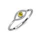 4 - Evil Eye Bold Round Yellow and White Diamond Promise Ring 