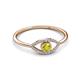 3 - Evil Eye Bold Round Yellow and White Diamond Promise Ring 