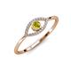 4 - Evil Eye Bold Round Yellow and White Diamond Promise Ring 