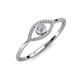4 - Evil Eye Bold Round Lab Grown and Mined Diamond Promise Ring 