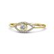 1 - Evil Eye Bold Round Lab Grown and Mined Diamond Promise Ring 