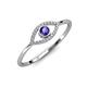 4 - Evil Eye Bold Round Iolite and Diamond Promise Ring 