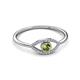 3 - Evil Eye Bold Round Peridot and Diamond Promise Ring 