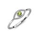 4 - Evil Eye Bold Round Peridot and Diamond Promise Ring 