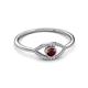 3 - Evil Eye Bold Round Red Garnet and Diamond Promise Ring 
