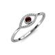 4 - Evil Eye Bold Round Red Garnet and Diamond Promise Ring 