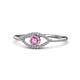 1 - Evil Eye Bold Round Pink Sapphire and Diamond Promise Ring 