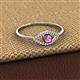3 - Evil Eye Bold Round Pink Sapphire and Diamond Promise Ring 