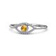 1 - Evil Eye Bold Round Citrine and Diamond Promise Ring 