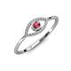 4 - Evil Eye Bold Round Rhodolite Garnet and Diamond Promise Ring 