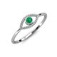 4 - Evil Eye Bold Round Emerald and Diamond Promise Ring 