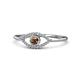 1 - Evil Eye Bold Round Smoky Quartz and Diamond Promise Ring 
