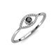 4 - Evil Eye Bold Round Black and White Diamond Promise Ring 
