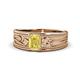 1 - Aileen Bold 7x5 mm Emerald Shape Yellow Sapphire Solitaire Wide Band Promise Ring 