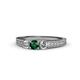 1 - Reveka Emerald and Diamond Three Stone Ring 