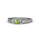 1 - Reveka Peridot and Diamond Three Stone Ring 