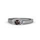 1 - Reveka Red Garnet and Diamond Three Stone Ring 
