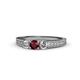 1 - Reveka Ruby and Diamond Three Stone Ring 