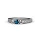 1 - Reveka Blue and White Diamond Three Stone Ring 