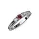 2 - Reveka Ruby and Diamond Three Stone Ring 