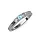 2 - Reveka Aquamarine and Diamond Three Stone Ring 