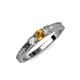 2 - Reveka Citrine and Diamond Three Stone Ring 