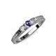 2 - Reveka Iolite and Diamond Three Stone Ring 