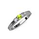 2 - Reveka Peridot and Diamond Three Stone Ring 