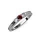 2 - Reveka Red Garnet and Diamond Three Stone Ring 