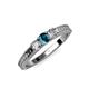 2 - Reveka Blue and White Diamond Three Stone Ring 