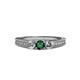 3 - Reveka Emerald and Diamond Three Stone Ring 