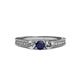 3 - Reveka Blue Sapphire and Diamond Three Stone Ring 