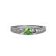 3 - Reveka Green Garnet and Diamond Three Stone Ring 