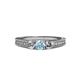 3 - Reveka Aquamarine and Diamond Three Stone Ring 