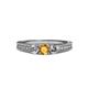 3 - Reveka Citrine and Diamond Three Stone Ring 